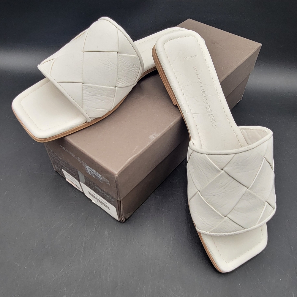 Kennel & Schmenger Womens White Leather Mule Slide Sandals Size 9